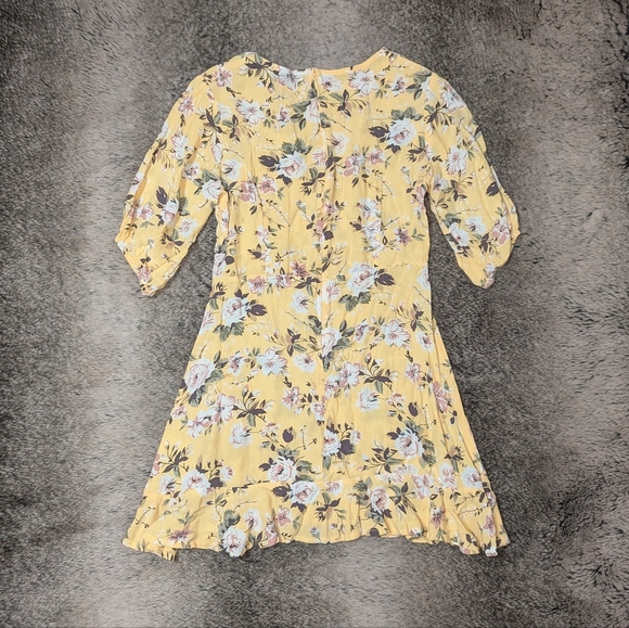 Faithfull the Brand Jeanette Dress Yellow Floral Women's 4 - Picture 5 of 10